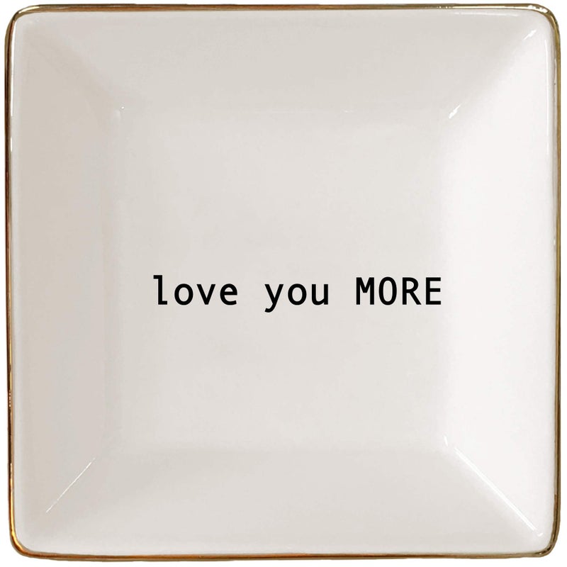 Simply Charmed Love You More Valentine's Day Gift | Husband and Wife Ring Dish | Jewelry Ring Holder | Elegant Trinket Tray Organizer Dish | Gift for Loved One - Image 1